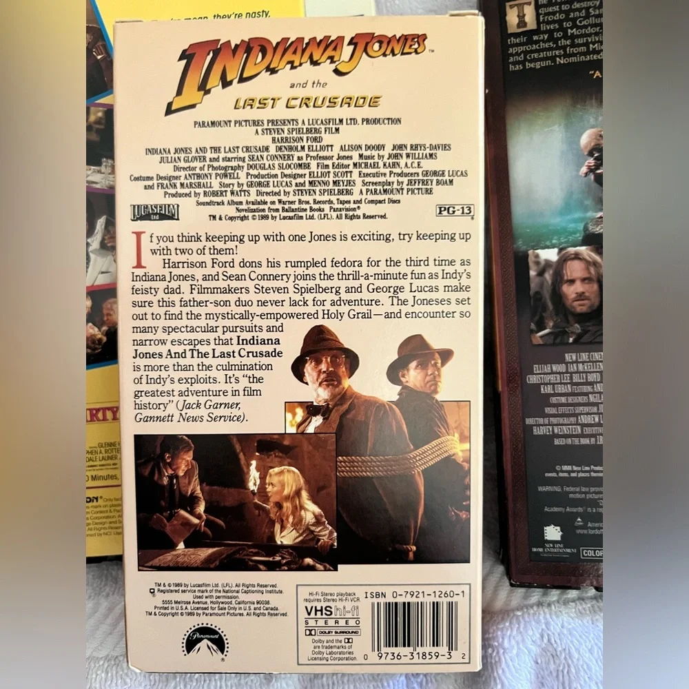 Five VHS videos - ET; Lord of the Rings - The Two Towers